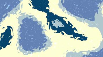 in profondità ceruleo crema fluido morphing forme nel occhiali da sole di blu, giallo, e bianca creare un astratto, animato sfondo modello. video