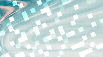 Arctic Sunrise Abstract turquoise background with flowing waves and a grid of white squares creating a modern look video