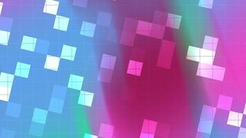 resumos piscar quadrado dinâmico pixelizada rede animação com vibrante cor gradientes e mudança quadrados para moderno fundos video