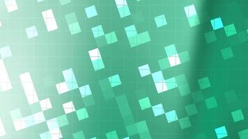 aqua hortelã mistura dinâmico verde pixelizada rede animação com mudança cores e uma sutil luz varrer cria uma moderno pano de fundo video