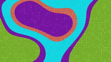 abstracts flytande blinka punkt dynamisk abstrakt bakgrund animering med färgrik former och halvton prickar skapande en modern bakgrund. video