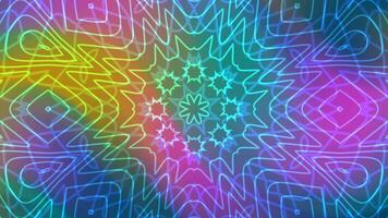 Peacock Feather Mesmerizing kaleidoscope animation with vibrant rainbow colors and intricate geometric patterns in motion video