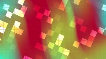 abstracts blinka fyrkant dynamisk färgrik kvadrater mosaik- animering med lutning bakgrund och rutnät rader, perfekt för modern design video