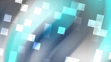 minimalistisk Marin dynamisk rutnät av lysande kvadrater skiftande tvärs över en kricka och grå lutning bakgrund animering video