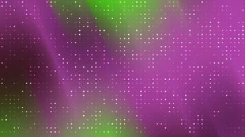 resúmenes parpadeo punto deslumbrante monitor de reluciente puntos con un fascinante mezcla de púrpura y verde matices creando un dinámica antecedentes. video