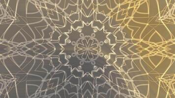 Soft Grey Layers Elegant kaleidoscope pattern animation with intricate geometric designs and soft golden hues video