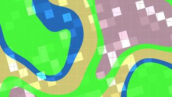 résumés liquide cligner carré dynamique abstrait géométrique animation avec vibrant couleurs et formes écoulement à travers une carrelé toile de fond video