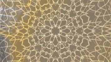 Soft Grey Layers Abstract golden kaleidoscope background with geometric patterns and symmetrical shapes for meditation and relaxation video