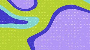 abstracts flytande blinka punkt färgrik abstrakt bakgrund animering med dynamisk former och retro halvton prickar skapande en roligt, modern design. video