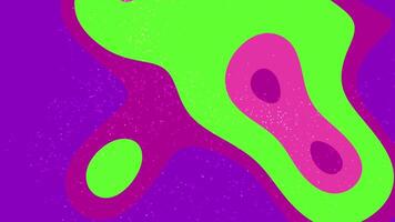 samenvattingen vloeistof deeltjes abstract animatie van kleurrijk vloeistof vormen morphing en verschuiven Aan een Purper achtergrond met deeltjes video