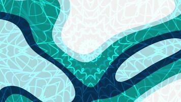 sofisticato alzavola accento astratto movimento grafico con fluente forme e intricato modelli nel vivace alzavola e bianca tonalità la creazione di un' dinamico visivo video