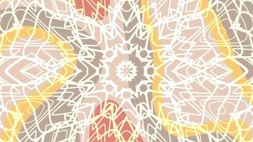 antik charm elegant kalejdoskop animering med abstrakt former och pastell färger, skapande ett invecklad symmetrisk mönster video