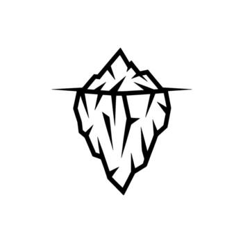 Stylized of an iceberg with a sharp line indicating the waterline against a clean background vector