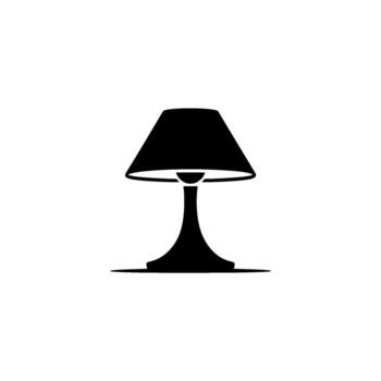 un minimalista silueta de un moderno escritorio lámpara fundición estilizado ligero rayos en un sutil degradado antecedentes vector