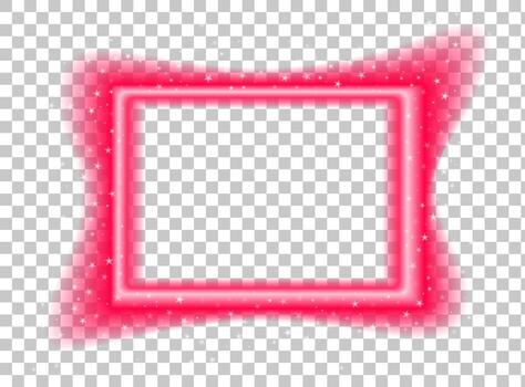 Single red neon rectangular frame with shiny highlights and blurred glow. Empty festive border vector