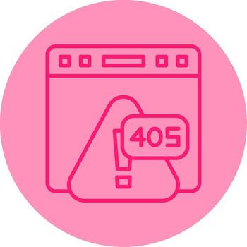 error 405 método no permitido advertencia línea dos tono circulo vector