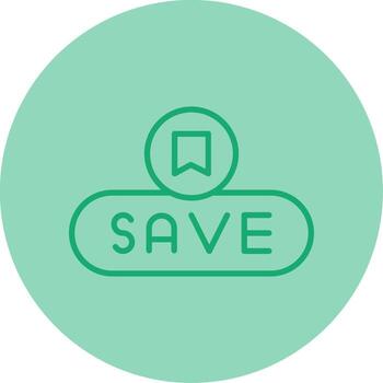 Save Changes Button Line Two Tone Circle vector