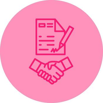 Digital Contract Agreement Form Line Two Tone Circle vector