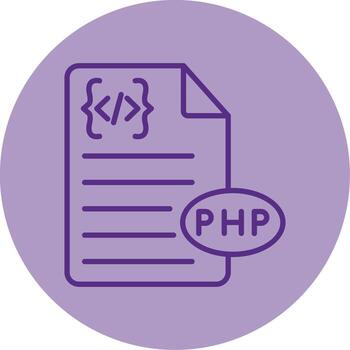 PHP Backend Script File Line Two Tone Circle vector