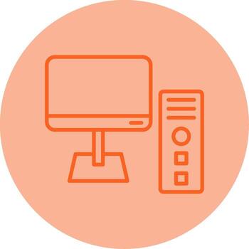 alto actuación escritorio computadora línea dos tono circulo vector