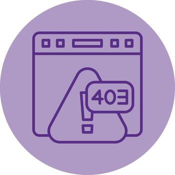 Error 403 Forbidden Resource Access Line Two Tone Circle vector