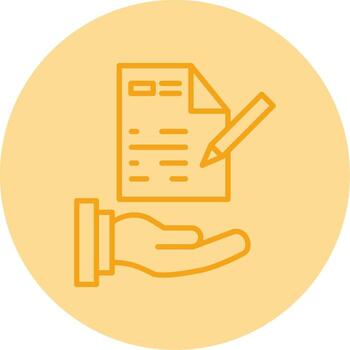 personalizado cliente proyecto propuesta línea dos tono circulo vector