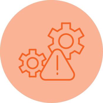 Inefficient Workflow Management System Line Two Tone Circle vector