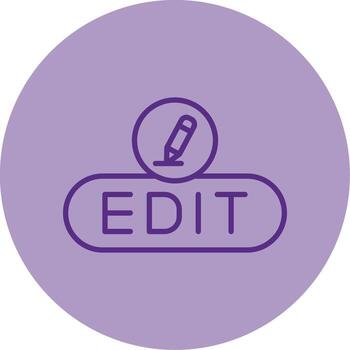 editar contenido botón línea dos tono circulo vector