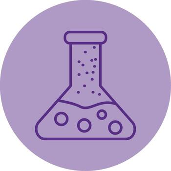 Conical Flask Experiment Tool Line Two Tone Circle vector