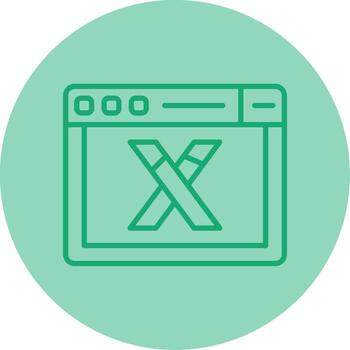 Vuex Central Store Icon Line Two Tone Circle vector