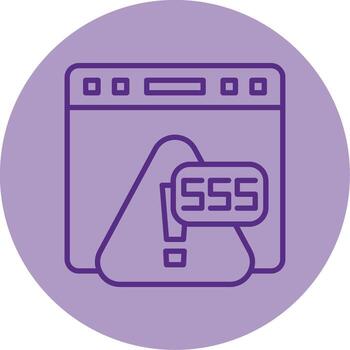 Error 555 Caching System Error Line Two Tone Circle vector