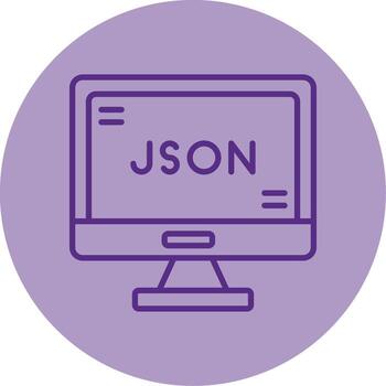 package json File Icon Line Two Tone Circle vector