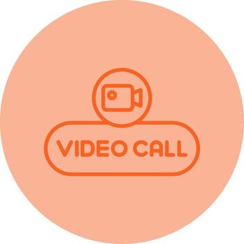 Start Call Button Line Two Tone Circle vector