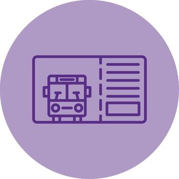 Monthly Bus Pass Line Two Tone Circle vector