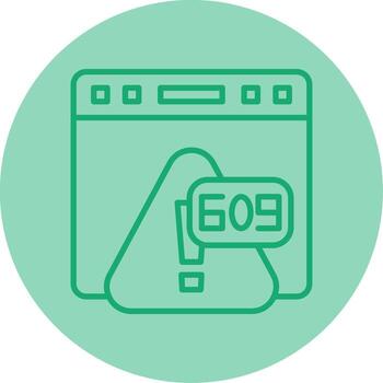 error 609 apoyo no encontró línea dos tono circulo vector