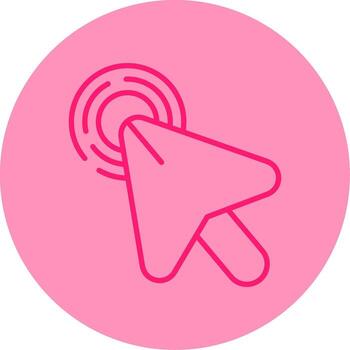 soltero ratón hacer clic línea dos tono circulo vector