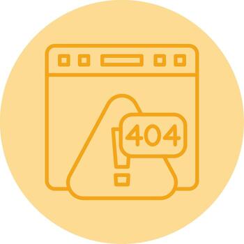 error 404 página no encontró indicador línea dos tono circulo vector