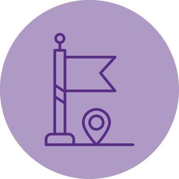 Game Over Screen Display Line Two Tone Circle vector