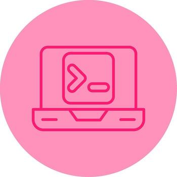 Terminal Command Console Line Two Tone Circle vector