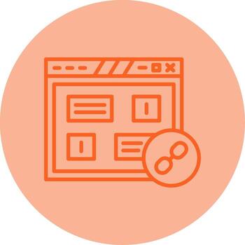 hipervinculado web página enlace línea dos tono circulo vector