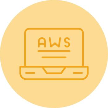 AWS Cloud Computing Icon Line Two Tone Circle vector