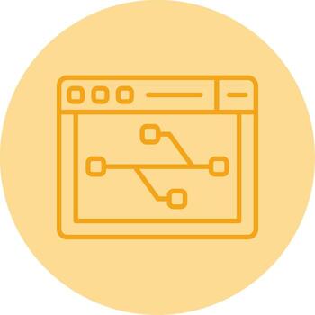 Version Control Branch Icon Line Two Tone Circle vector