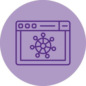 Kubernetes Cluster Management Line Two Tone Circle vector