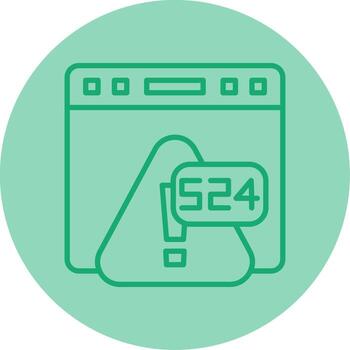 error 524 se acabó el tiempo ocurrió en servidor línea dos tono circulo vector