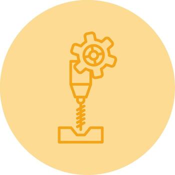 Precision CNC Milling Machine Line Two Tone Circle vector