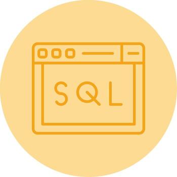 SQL Query Language Snippet Line Two Tone Circle vector