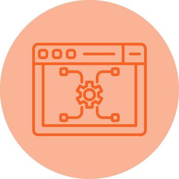 Microservices Network Structure Line Two Tone Circle vector