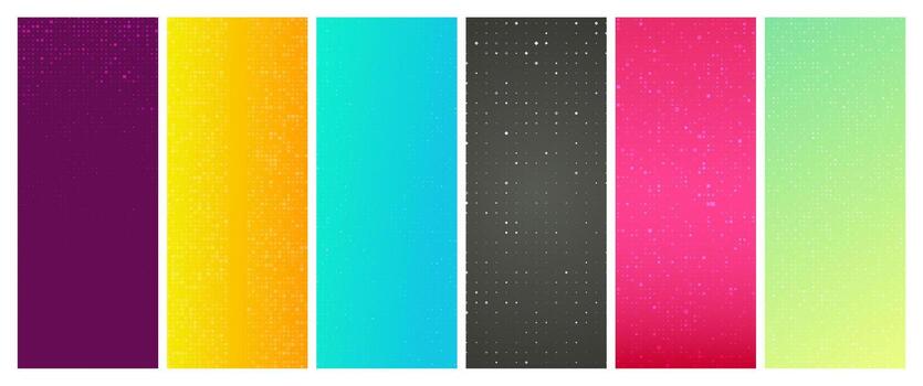 seis resumen degradado geométrico antecedentes con cuadrícula vector