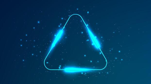 rounded triangle frame with shining effects and sparkles vector