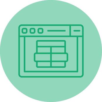 mysql servidor icono línea dos tono circulo vector